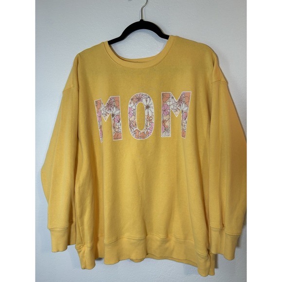 Positive Tees Tops - Yellow Mom Sweatshirt Size Large Mother's Day Shirt Gift